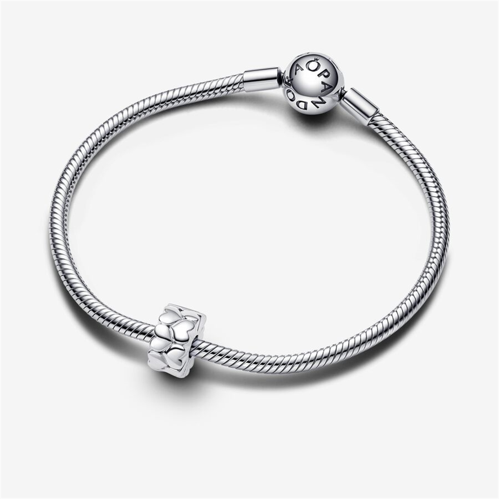 Pandora Moments Silver Heart Pattern Clip Charm