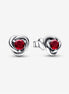 Pandora Moments July True Red Eternity Circle Stud Earrings