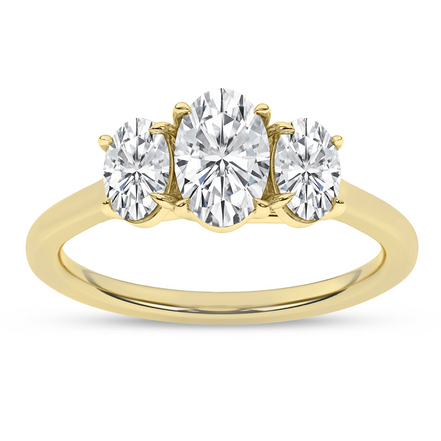 14K Gold 2 CTW Lab Grown Diamond 3 Stone Engagement Ring