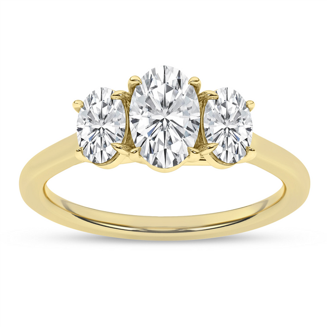 14K Gold 2 CTW Lab Grown Diamond 3 Stone Engagement Ring