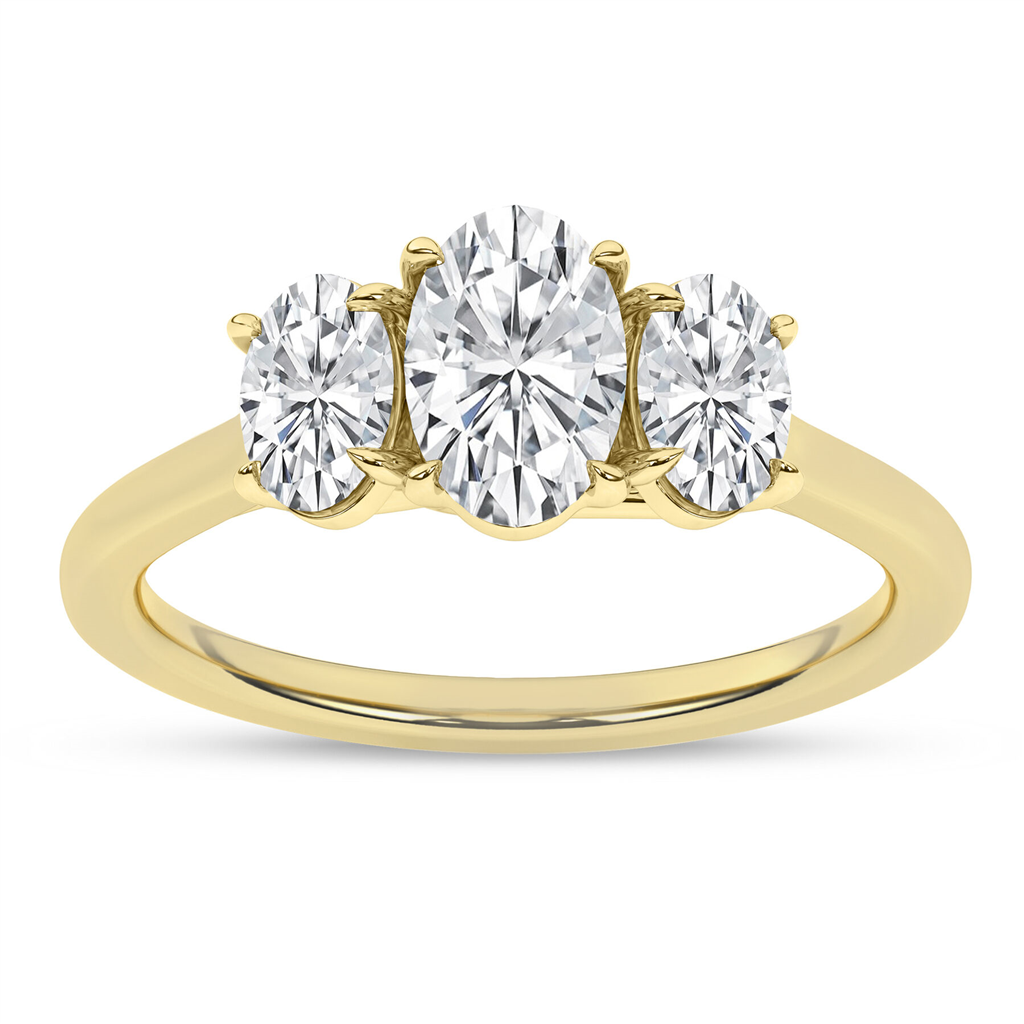 14K Gold 2 CTW Lab Grown Diamond 3 Stone Engagement Ring