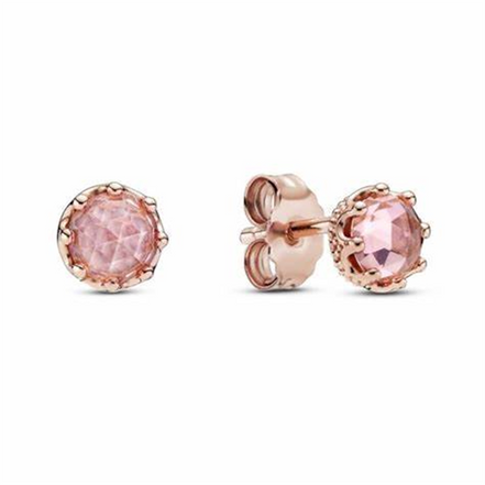 Pandora Moments Pink Sparkling Crown Stud Earrings