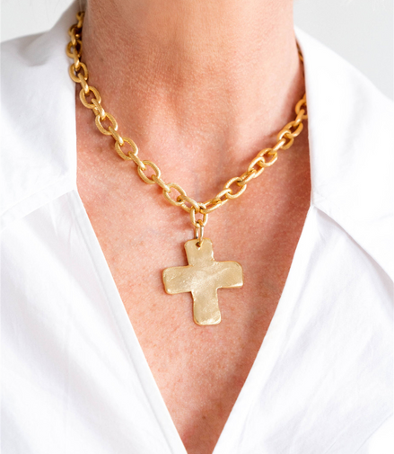 Susan Shaw Solid Cross Necklace