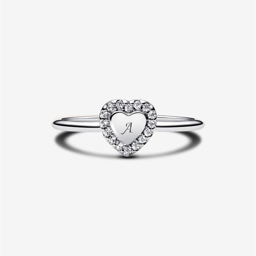 Pandora Timeless Engravable Heart Halo Ring Size 7