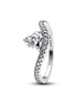 Pandora Timeless Wavy Pavé Heart Ring Size 7