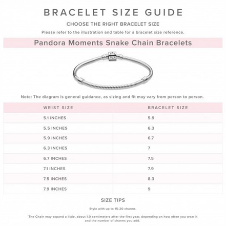 Pandora Moments Round Pandora Clasp Twisted Snake Chain Size 19