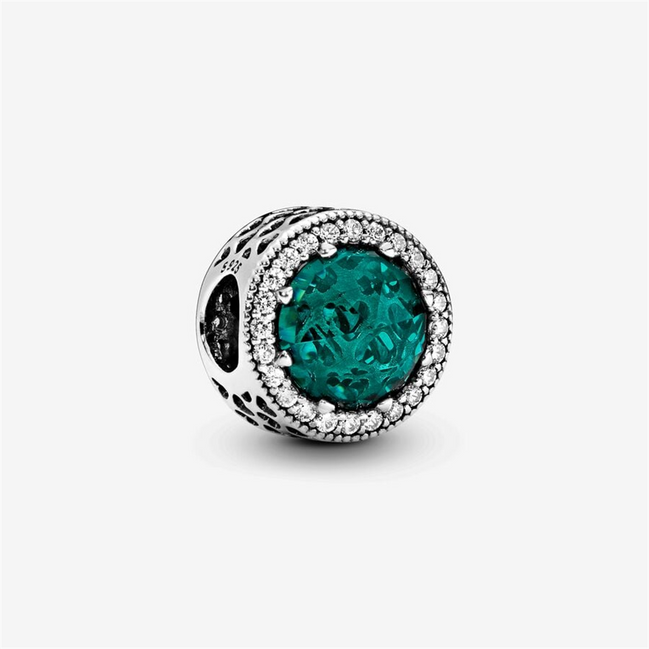Pandora Moments Sea Green Radiant Hearts Charm