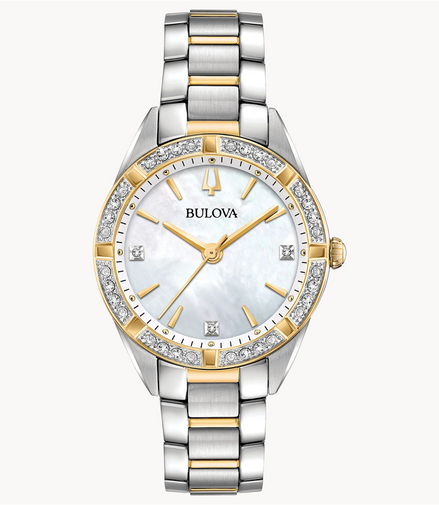 Bulova Ladies Classic Sutton Diamond Two-Tone Stainless Steel Watch