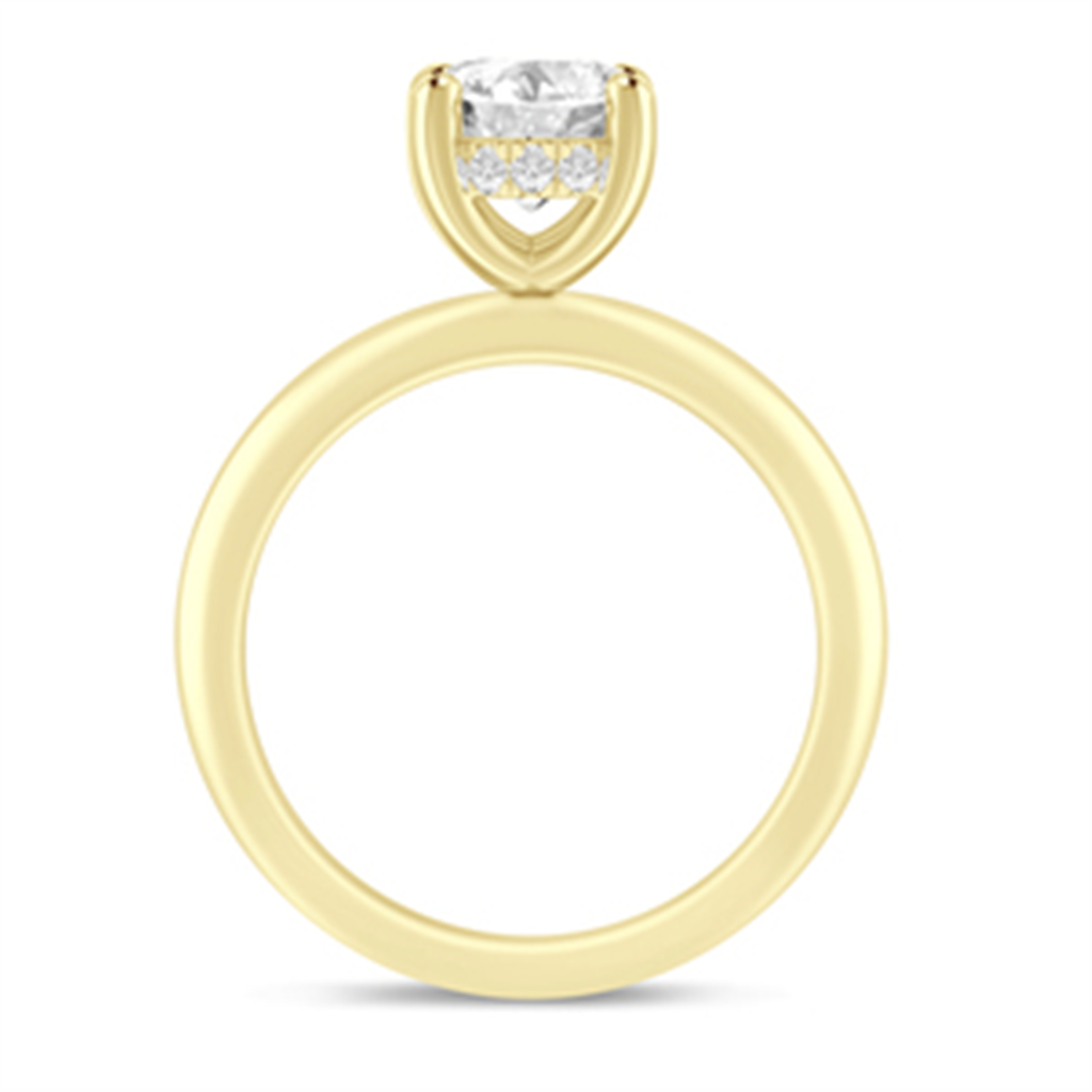 14k Yellow Gold 2 CTW Oval Cut Diamond Semi-Mount Engagement Ring