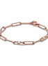 Pandora Moments Rose Link Chain and Stones Bracelet Size 16