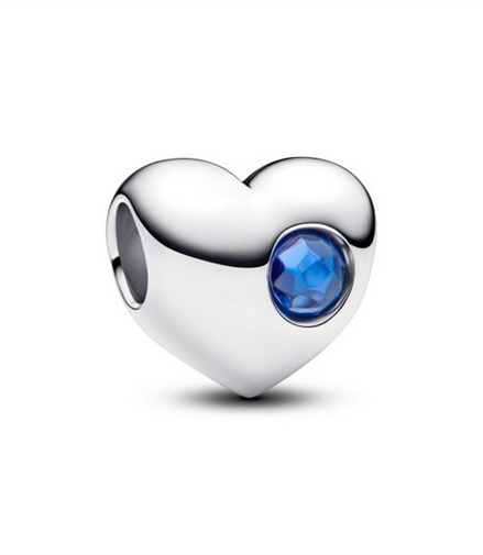 Pandora Engravable Blue Stone Heart Charm