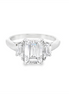 Revelation Platinum 2.70 CTW Lab Grown Diamond Emerald Cut 3 Stone Engagment Ring