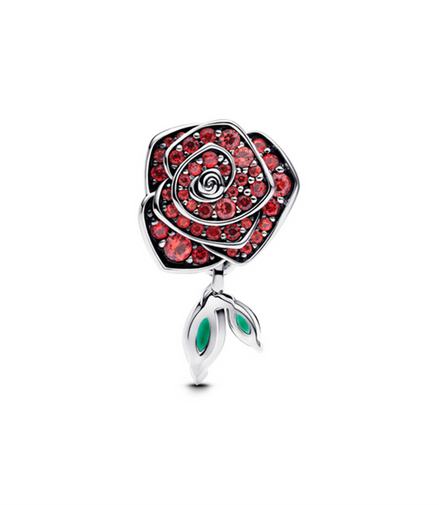Pandora Moments Sparkling Rose in Bloom Charm