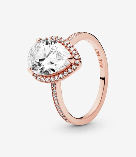 Pandora Timeless Sparkling Teardrop Halo Ring Size 8.5