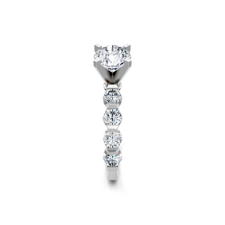 14K White Gold 2CT Round Diamond Semi-Mount Engagement Ring