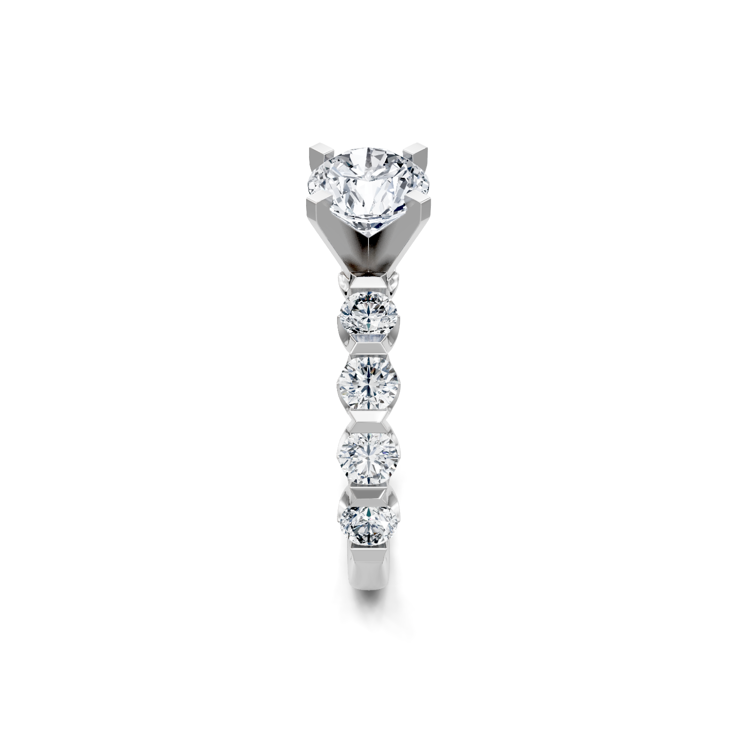 14K White Gold 2CT Round Diamond Semi-Mount Engagement Ring