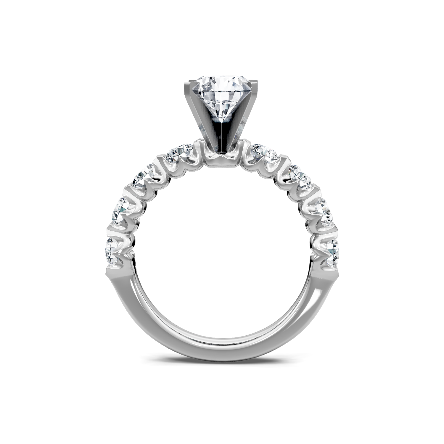 14K White Gold 2CT Round Diamond Semi-Mount Engagement Ring