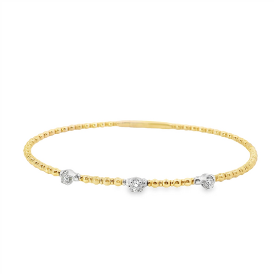 14K Gold Two-Tone Diamond Bangle Bracelet