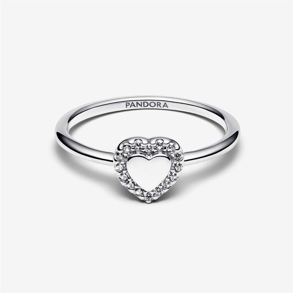 Pandora Timeless Engravable Heart Halo Ring Size 7