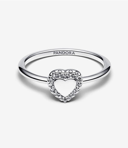 Pandora Timeless Engravable Heart Halo Ring Size 7