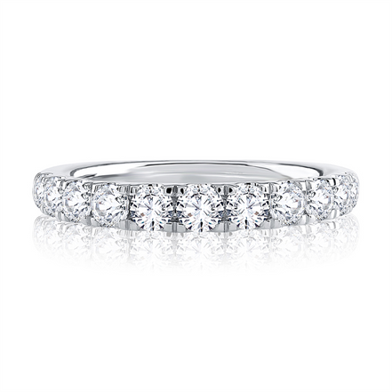 A.JAFFE 14K White Gold Diamond Wedding Band