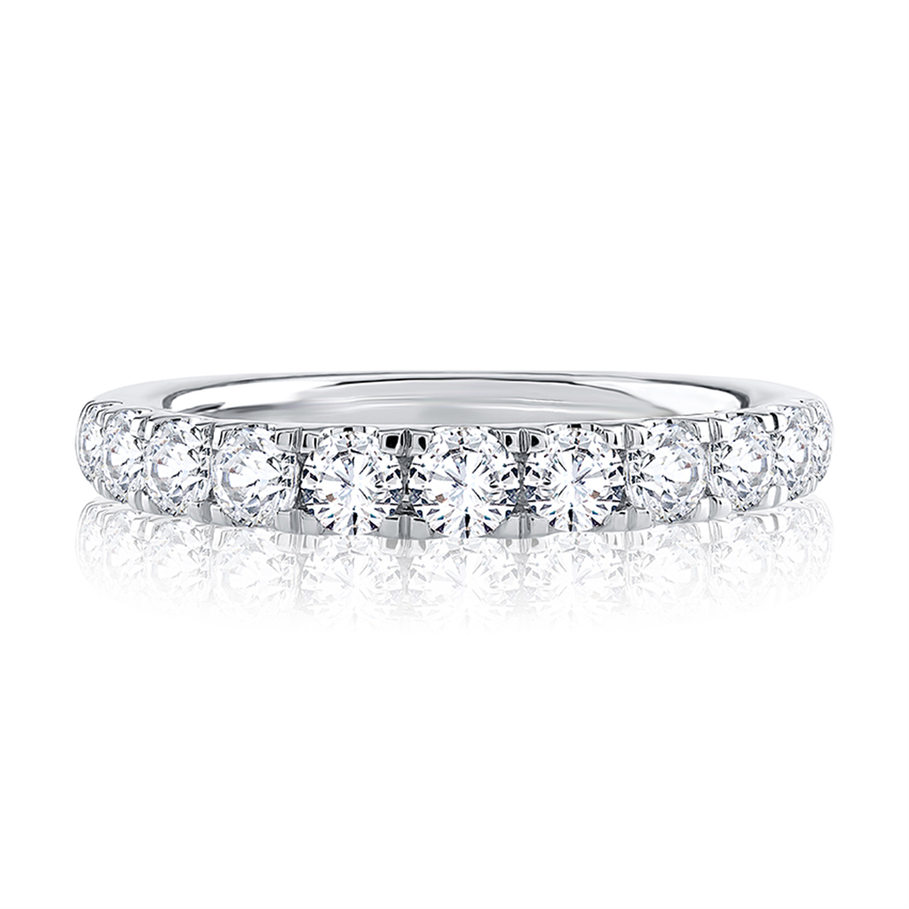 A.JAFFE 14K White Gold Diamond Wedding Band