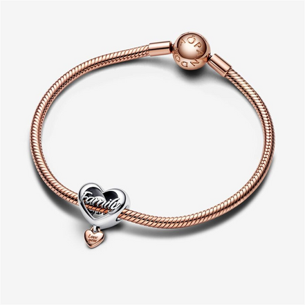Pandora Moments "Love You Family"  Heart Charm