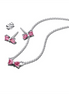 Pandora Sparkling Pink Bow Stud Earrings and Pendant Necklace Gift Set