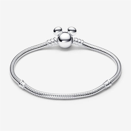 Pandora Moments Disney Mickey Mouse Clasp Snake Chain Bracelet Size 19