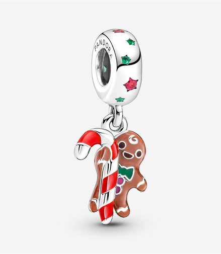 Pandora Moments "Life is Sweet"  Gingerbread Man Dangle Charm