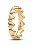 Pandora Moments Row of Hearts Gold-Plated Ring Size 7.5