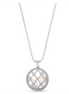 Sterling Silver And 18K Gold Mother Of Pearl Netted Pendant Necklace 18"
