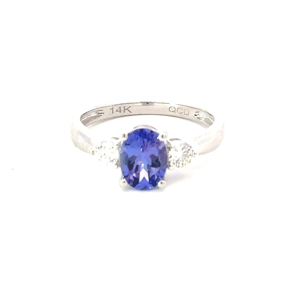 0.29 Ctw Diamond & 1.68 Ctw Tanzanite Ring