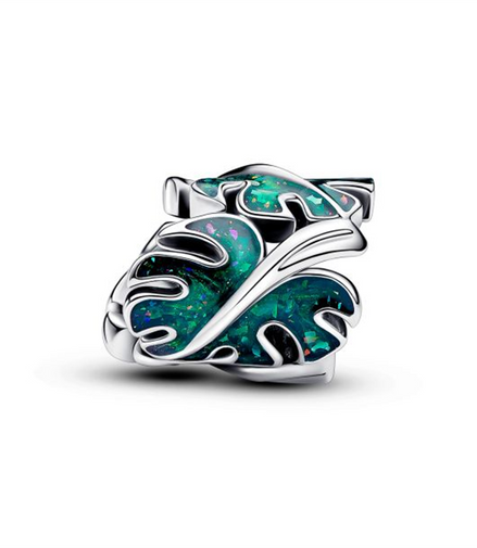 Pandora Moments Green Monstera Leaves Charm