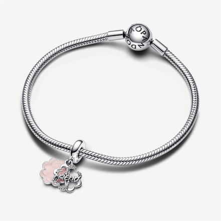 Pandora Moments Four-Leaf Clover Friendship Double Dangle Charm