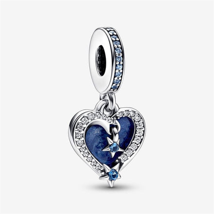 Pandora Moments Celestial Shooting Star Heart Double Dangle Charm