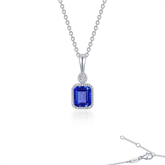 Lafonn Simulated Diamon And Lab Grown Sapphire September Birthstone Necklace