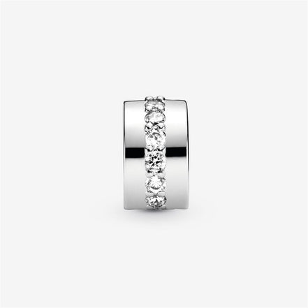 Pandora Moments Clear Sparkling Row Clip Charm