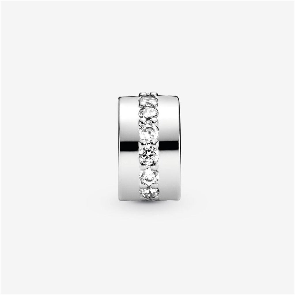 Pandora Moments Clear Sparkling Row Clip Charm