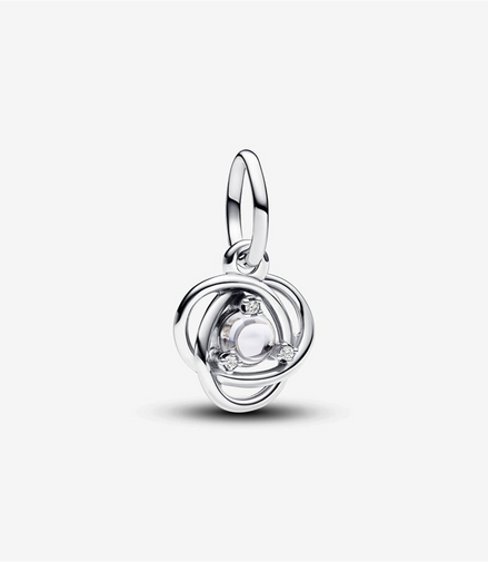Pandora Moments April Clear Eternity Circle Dangle Charm