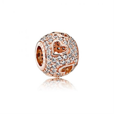 Pandora Rose Tumbling Hearts Charm