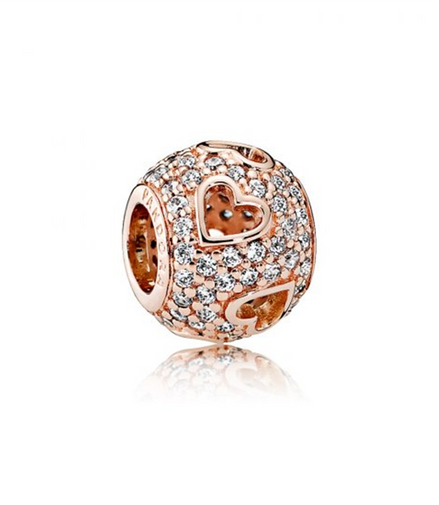 Pandora Rose Tumbling Hearts Charm