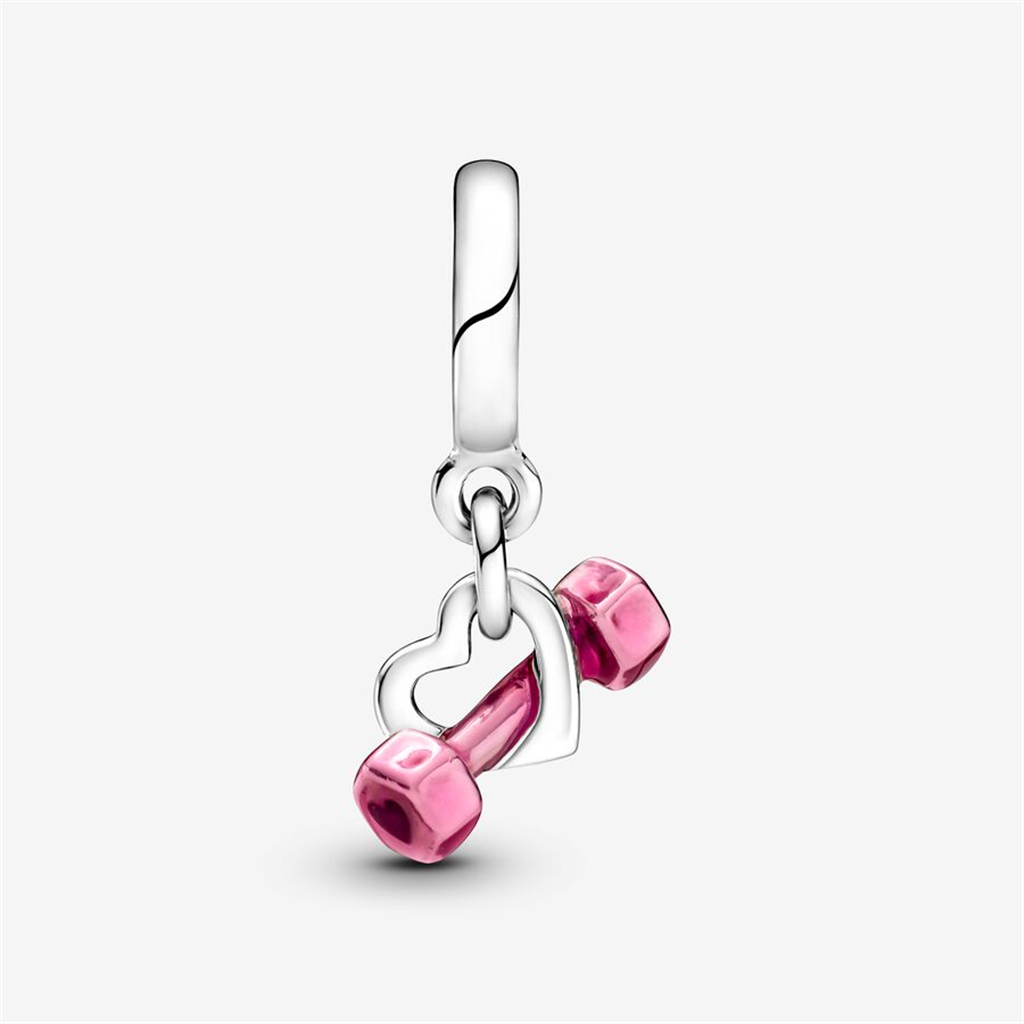 Pandora Moments Dumbbell & Heart Dangle Charm