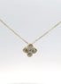 14K Yellow Gold And 0.48 CTW Diamond Fashion Flower Pendant Necklace