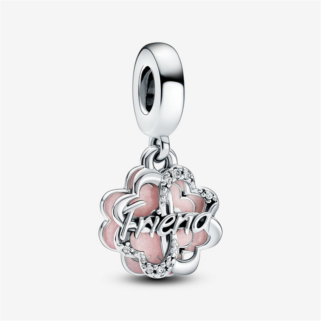 Pandora Moments Four-Leaf Clover Friendship Double Dangle Charm