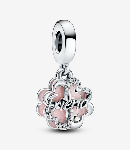 Pandora Moments Four-Leaf Clover Friendship Double Dangle Charm