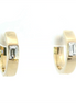 14K Yellow Gold And Diamond Hoop Earrings