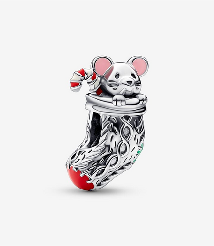 Pandora Moments Festive Mouse And Stocking Charm