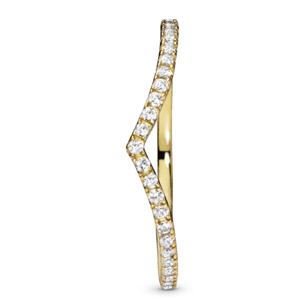 Pandora Sparkling Wishbone Ring Size 7.5