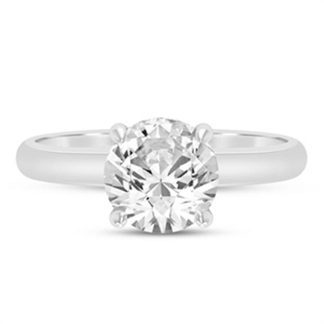 14k White Gold 2 CTW Round Diamond Semi-Mount Engagement Ring